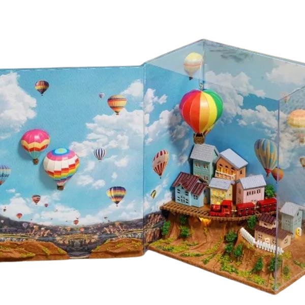 Cutebee Hot Air Baloon Mini Book DIY Dollhouse Kit