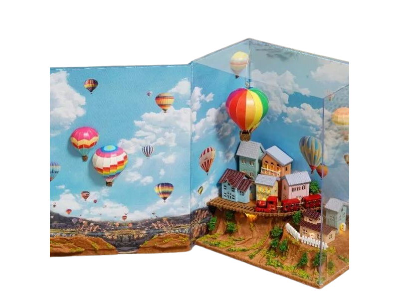 Cutebee Hot Air Baloon Mini Book DIY Dollhouse Kit