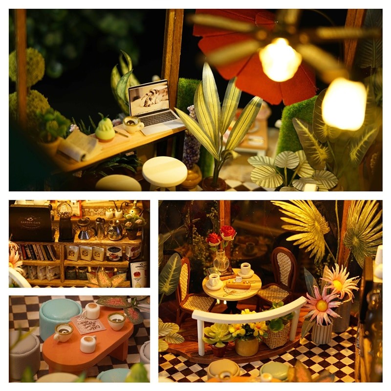 Cutebee Garden Cafe DIY Dollhouse Kit