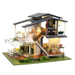 miniature villa kit diy monet garden