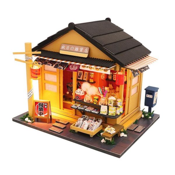 1x Mini Dollhouse Kit Tea Coffee Shop Store Room Box Miniature DIY Handmade  Gift