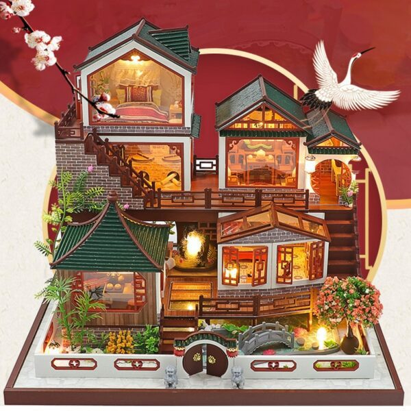 DIY Toy Doll House Forest Pavilion Miture Assemble Dollhouse kit