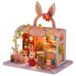 Cutebee Rabbit Florist Bear Toy Shop DIY Dollhouse Kit