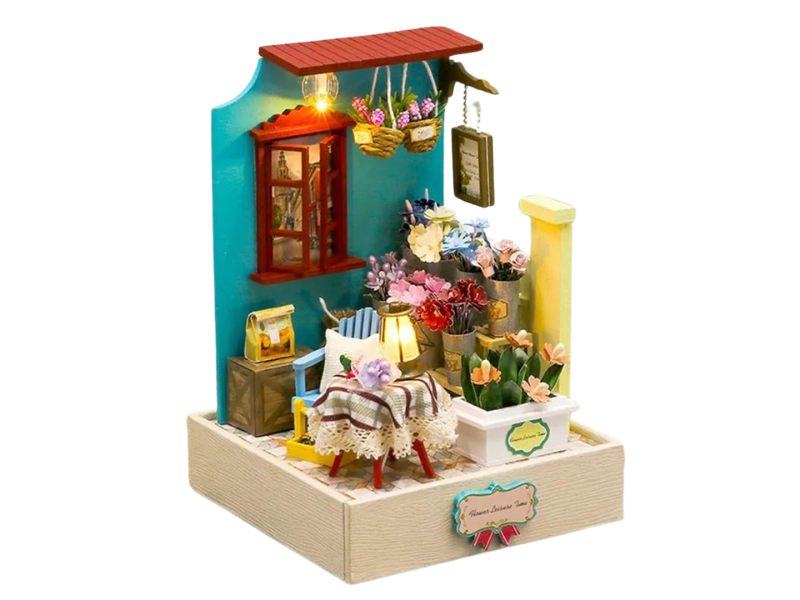 Cutebee Mini Flower Cafe DIY Miniature Kit