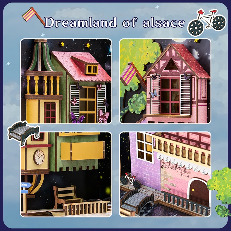 Dreamland of Alsace Book Nook 3D Wooden Puzzle – DIYative™