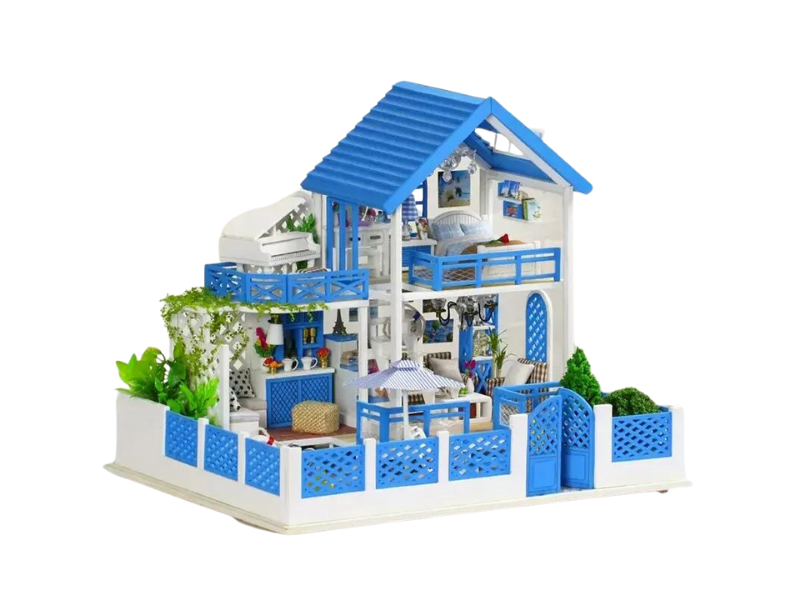 Cutebee Blue Mediterranean DIY Villa Kit