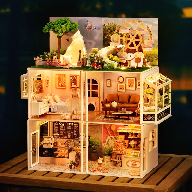 Rolife 3D Puzzle Model Super Store Series Happy Meals Kitchen Plastic DIY  Miniature House Kit Building Blocks Kits
