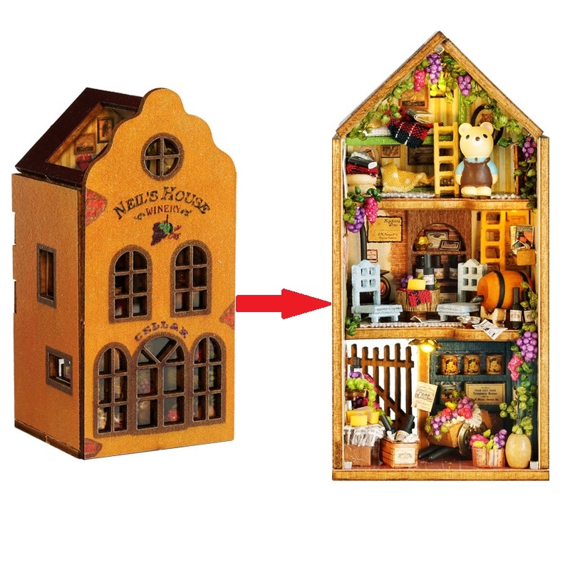 Diy Miniature Dollhouse Kit Building Block Town Creative - Temu