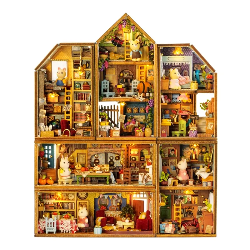 Cutebee Building Block Town DIY Dollhouse Kit