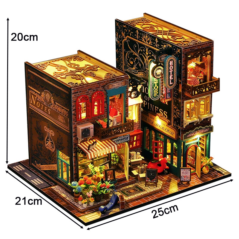 CUTEROOM Book Nook - Kit de maison miniature avec meubles et