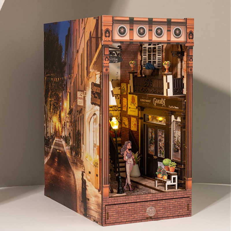 City Street View SL-11 DIY Wooden Book Nook - Cutebee Dollhouse