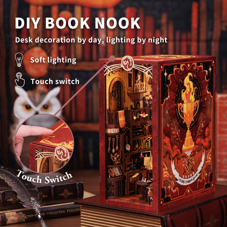  CUTEBEE DIY Book Nook Kit with Dust Proof, Bookshelf