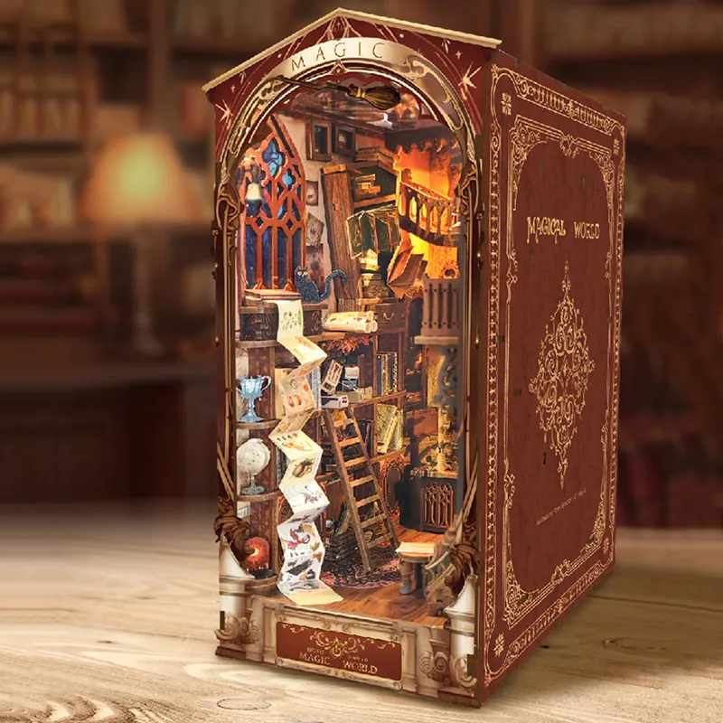 Magic House SQ14 DIY Wooden Book Nook - Cutebee Dollhouse