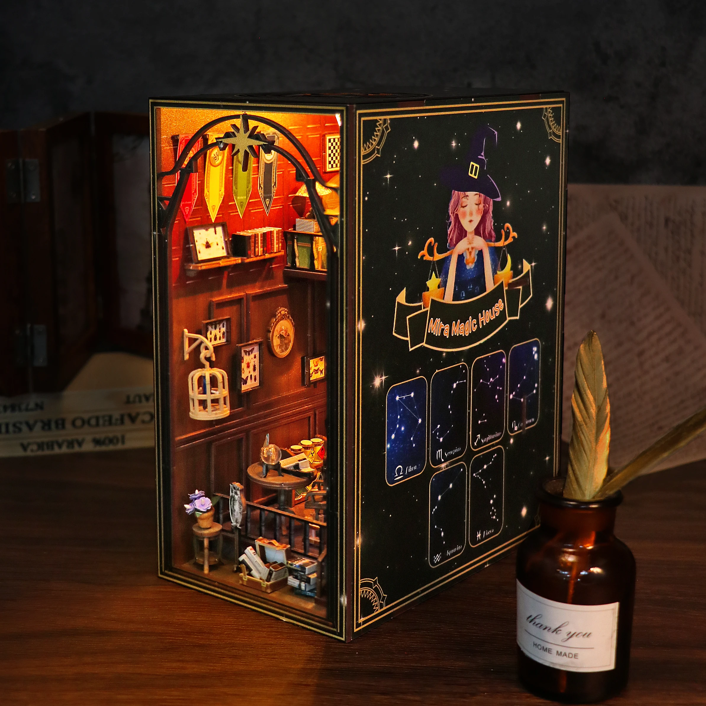 Mira Magic House M2311 DIY Wooden Book Nook - Cutebee Dollhouse