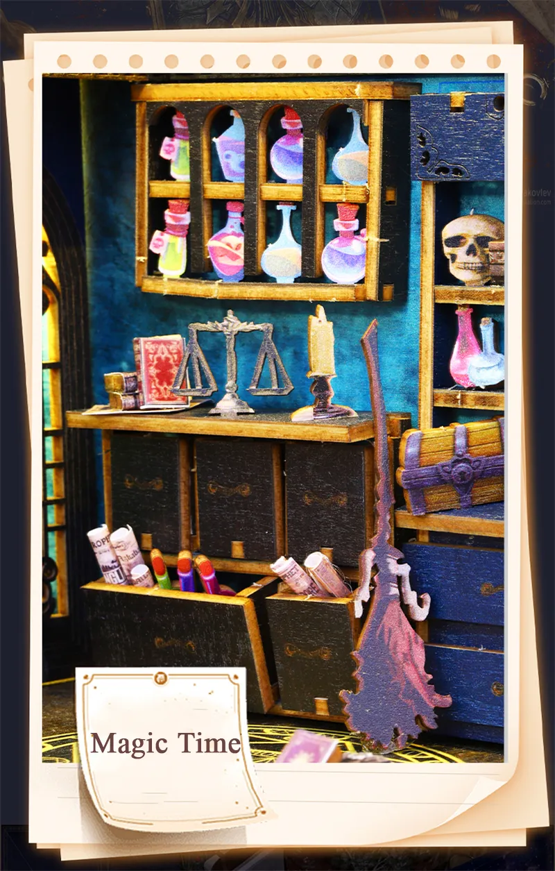Magic Market SL09 DIY Wooden Book Nook - Cutebee Dollhouse