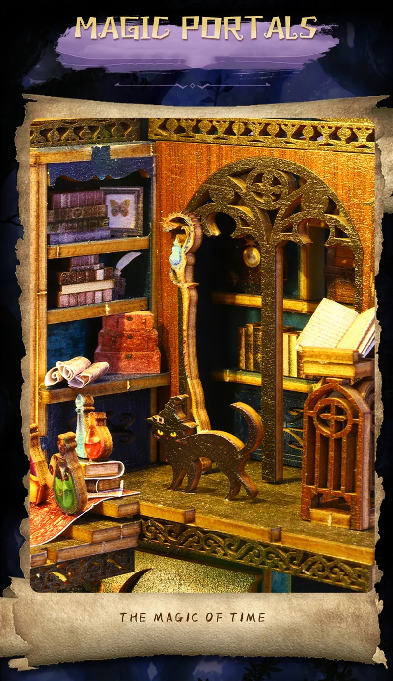 Magic Market SL09 DIY Wooden Book Nook - Cutebee Dollhouse