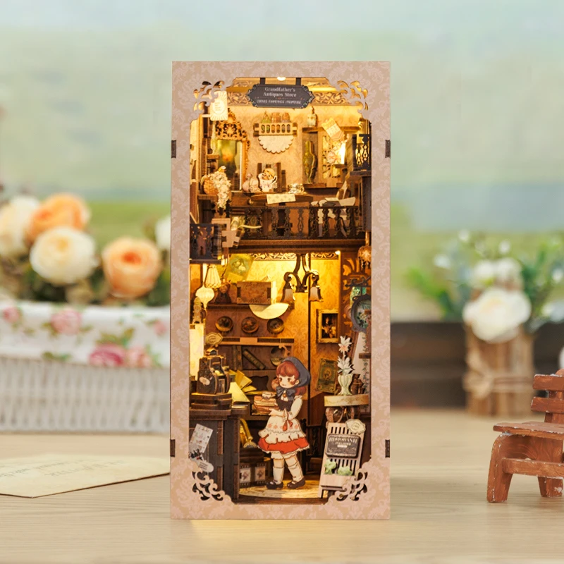 CUTEBEE DIY Book Nook Kit - Miniature Dolls House with Furniture