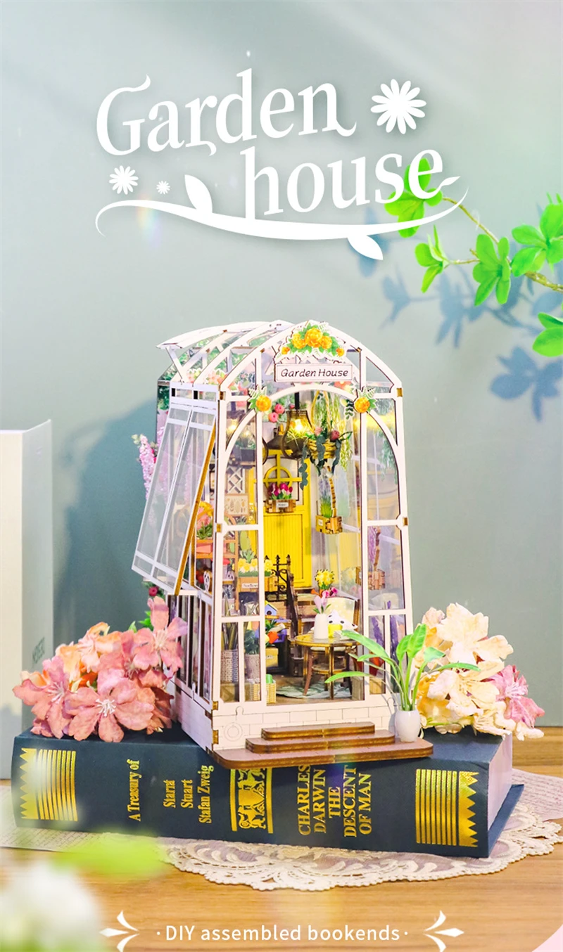 Flower Garden Room M2313 DIY Wooden Book Nook - Cutebee Dollhouse