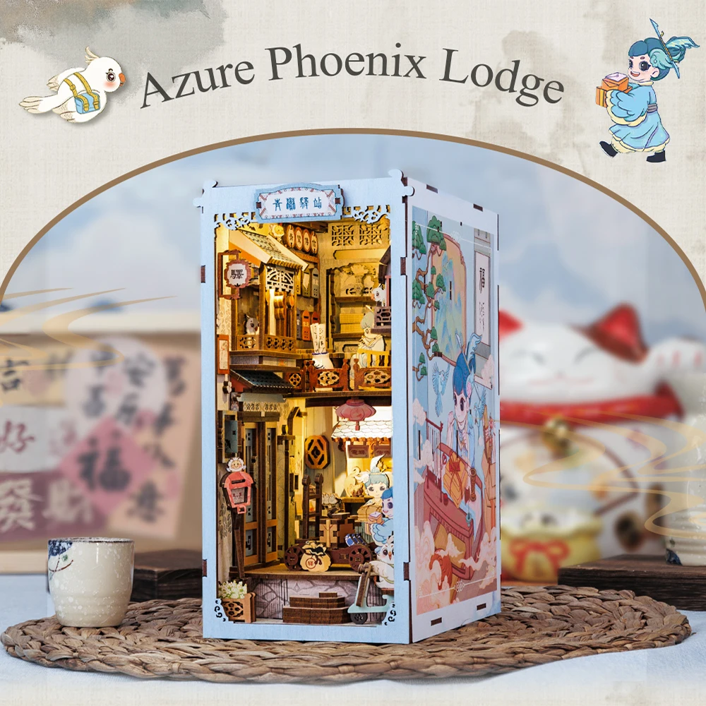 CUTEBEE DIY Book Nook Kit (Azure Phoenix Lodge)