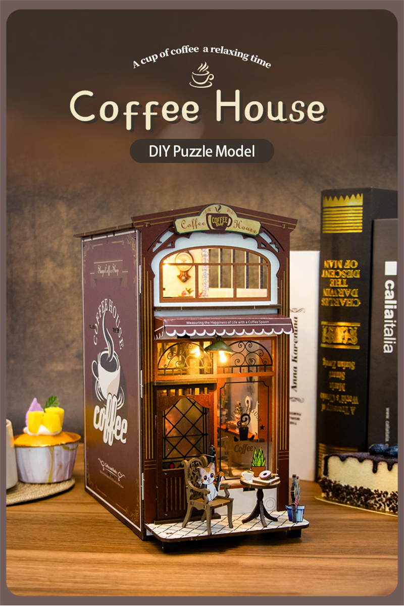 Cat Coffee House DIY Book Nook Kit