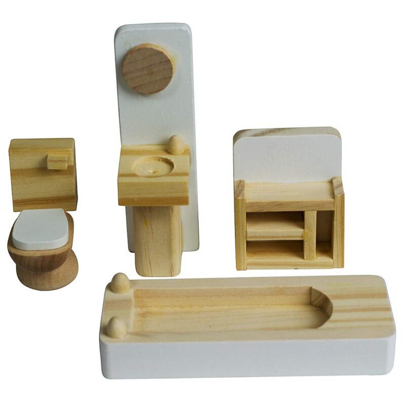 35-Piece 1:12 Wooden Dollhouse Furniture Set