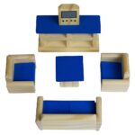 35-Piece 1:12 Wooden Dollhouse Furniture Set