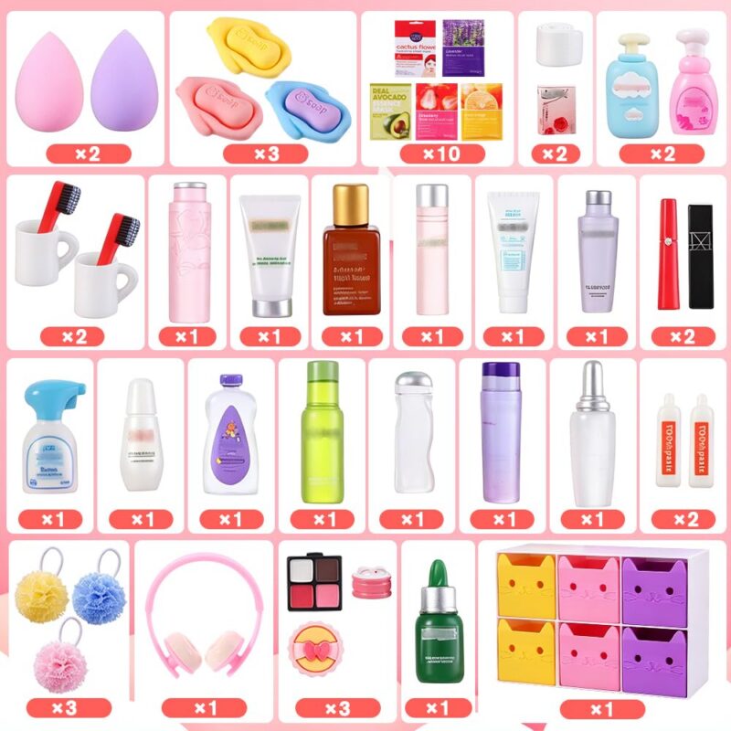 20-Piece 1:12 Dollhouse Bathroom Furniture Set