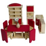 35-Piece 1:12 Wooden Dollhouse Furniture Set