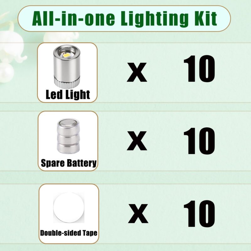 10-Pack Mini Dollhouse LED Lights (Warm White)