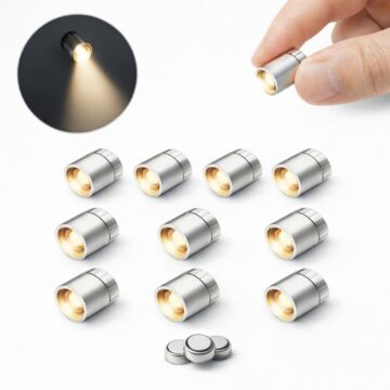 UDGFJDK Mini LED Lights 10 Pack, Battery Powered Spot Lamps with Batteries, Micro Lights for DIY Crafts, Models, Display Case, Decorative Lighting,Warm White