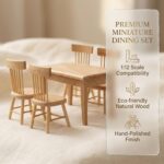 1:12 Dollhouse Miniature Table & Chair Set