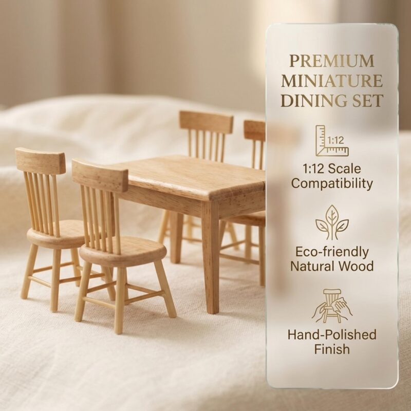 1:12 Dollhouse Miniature Table & Chair Set