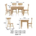 1:12 Dollhouse Miniature Table & Chair Set