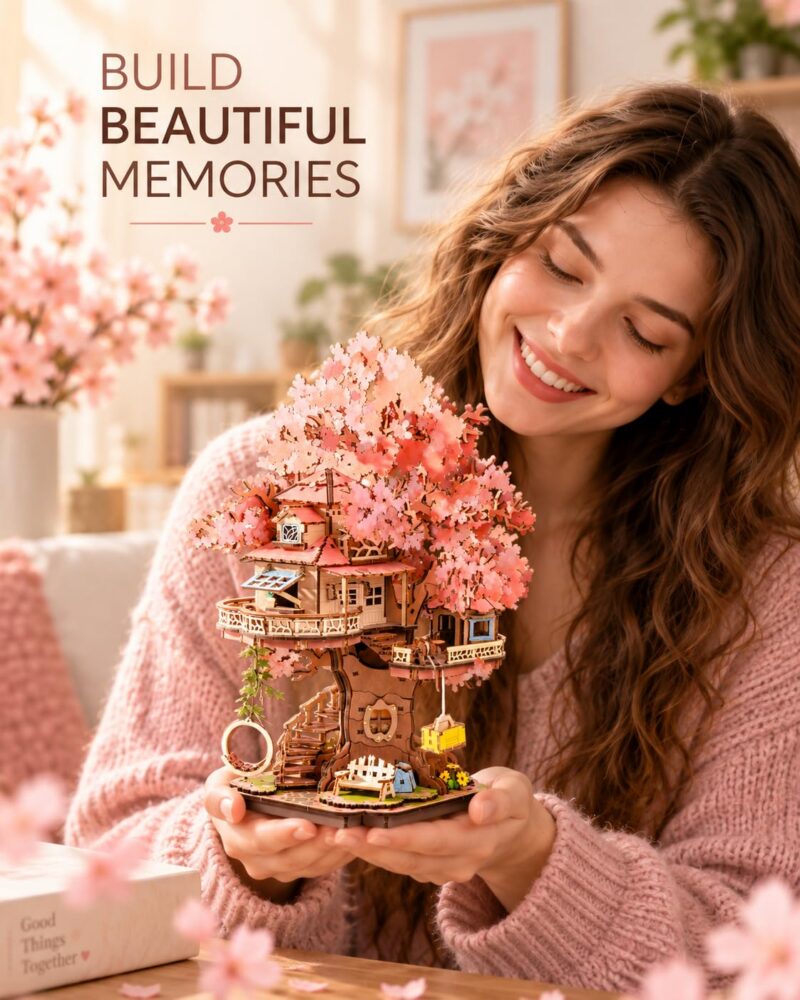 Rolife Sakura Tree House DIY Miniature House Kit