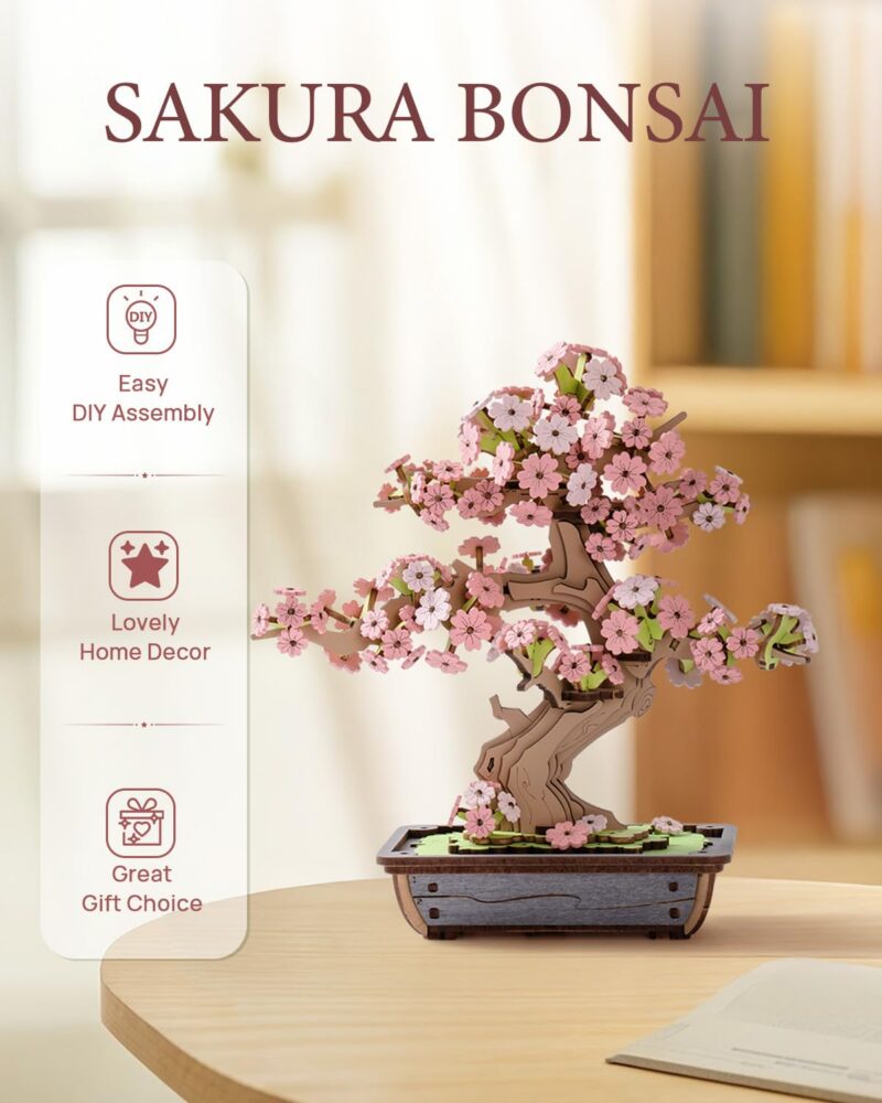 Rolife Sakura Bonsai Tree 3D Wooden Puzzle