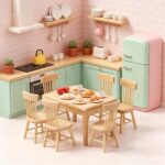 1:12 Dollhouse Miniature Table & Chair Set