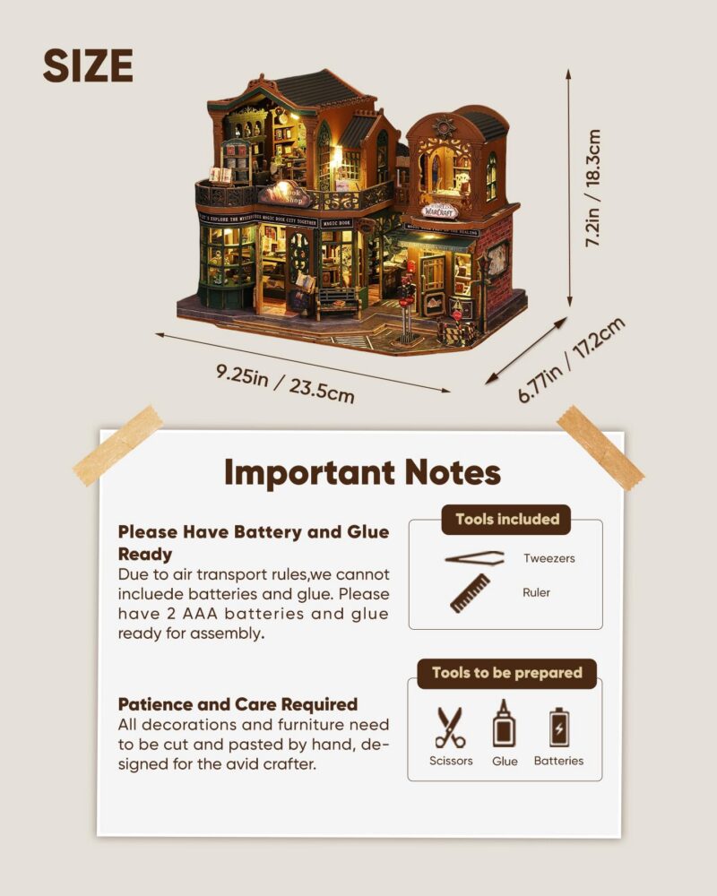 Flybean Magic Book Shop DIY Miniature House Kit
