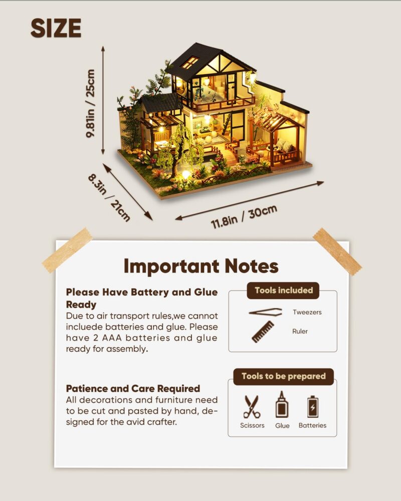 Flybean Japanese House DIY Miniature House Kit with LED