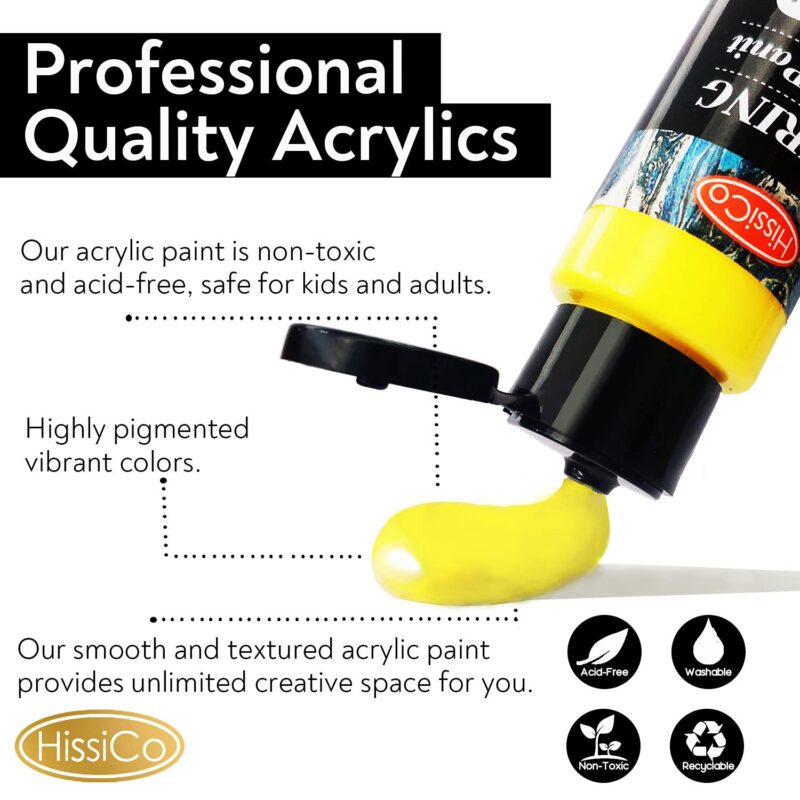 36-Color Acrylic Paint Set with 12 Brushes (55 Pcs)
