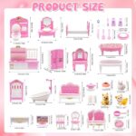 36-Piece Dollhouse Furniture Set (Pink)