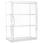 Acrylic Display Case for Collectibles 3 Tier Wall-Mounted Display Case with 2 Movable Plates Clear Display Cases for Figures with Magnetic Door Tall Display Box, 1 Pack