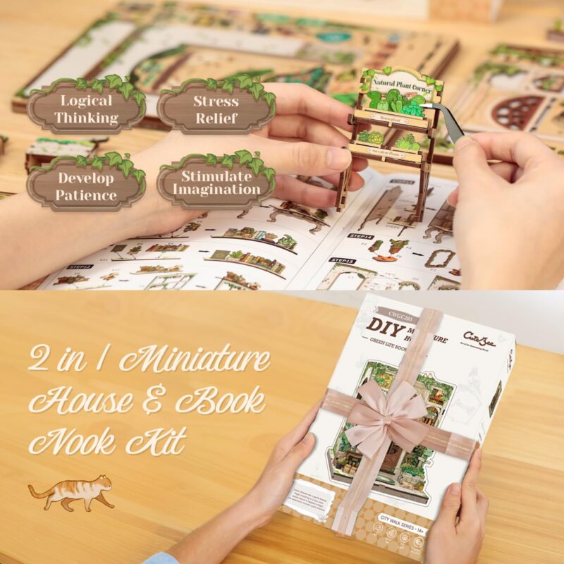Cutebee Green Life Bookshop DIY Book Nook Kit