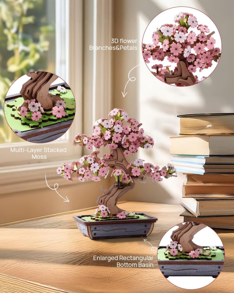 Rolife Sakura Bonsai Tree 3D Wooden Puzzle