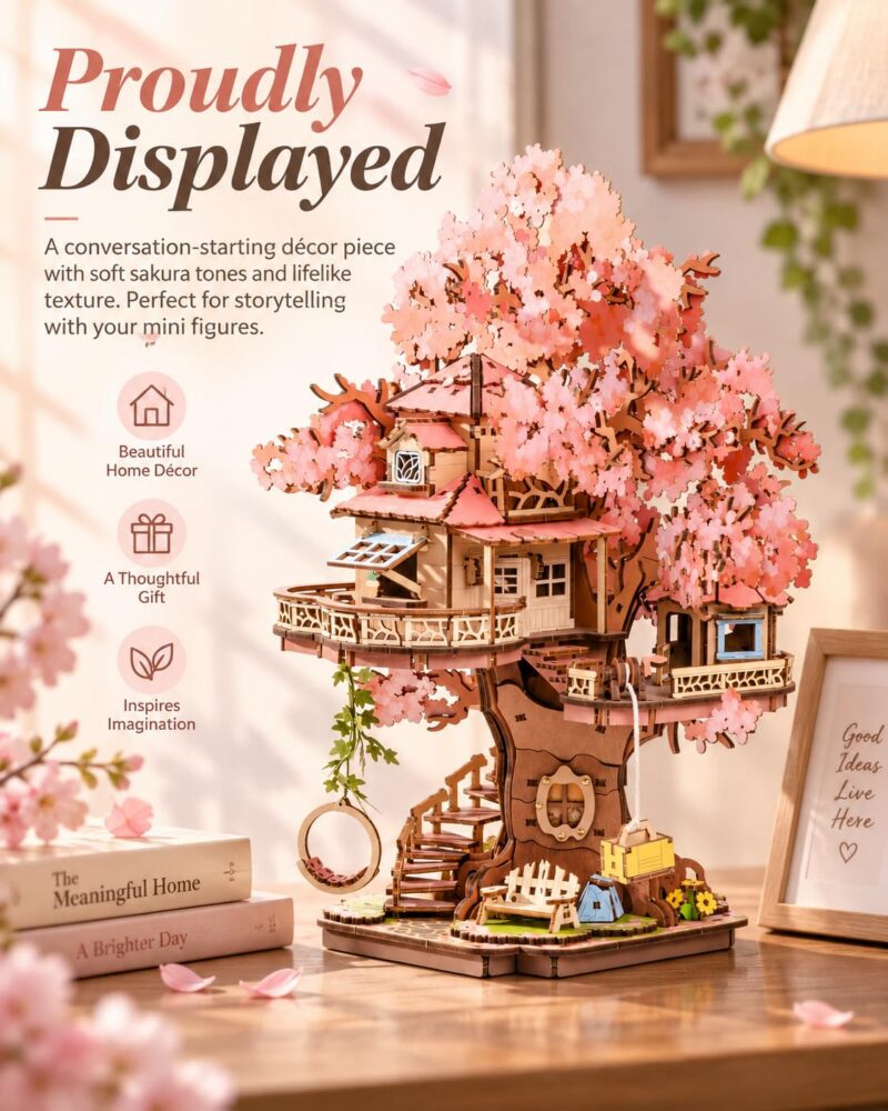 Rolife Sakura Tree House DIY Miniature House Kit