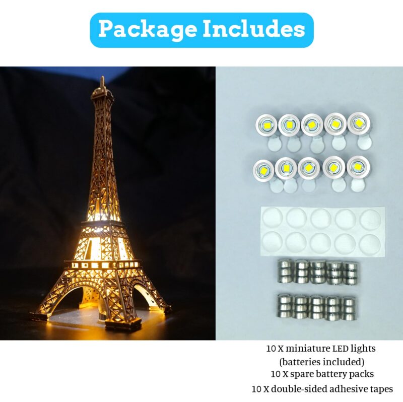 10-Pack Mini LED Spotlights, Battery Powered (Warm White)