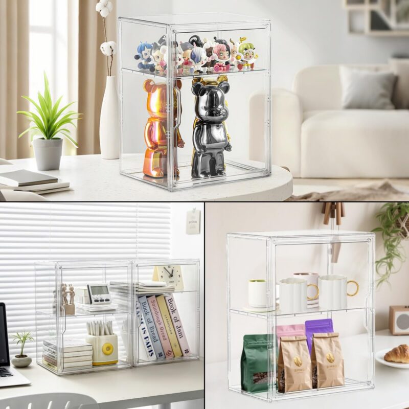 Stackable Acrylic Display Case with Adjustable Shelves
