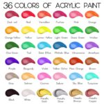 36-Color Acrylic Paint Set with 12 Brushes (55 Pcs)