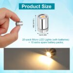 10-Pack Miniature LED Lights, Battery Powered (Warm White)