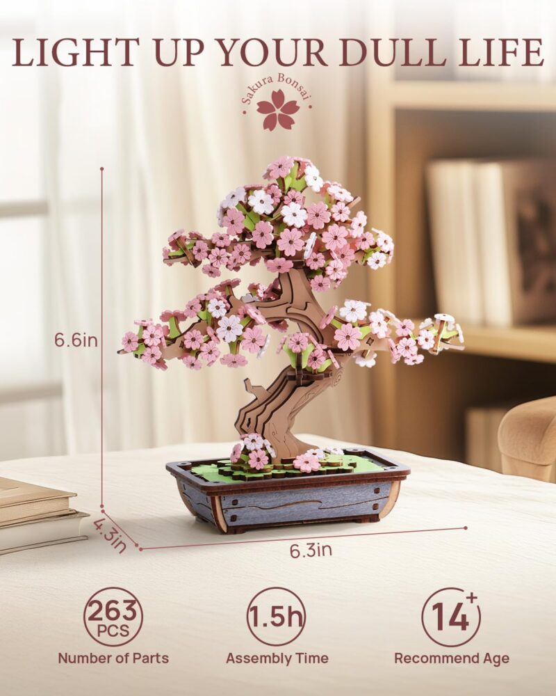 Rolife Sakura Bonsai Tree 3D Wooden Puzzle