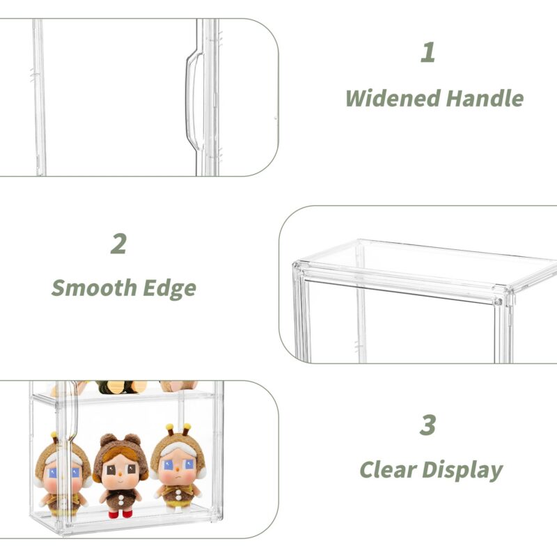 3-Tier Wall-Mounted Acrylic Display Case with Magnetic Door